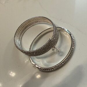 Elegant Silver Bangle Set